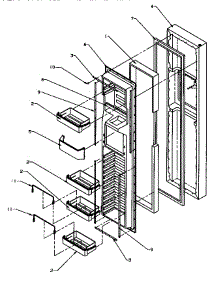 Freezer Door (Sxd27q2e / P1181313we) (Sxd27q2l / P1181313wl) (Sxd27q2w / P1181313ww) parts for Amana Side-By-Side Refrigerator SXD22Q2L-P1181308WL from AppliancePartsPros.com