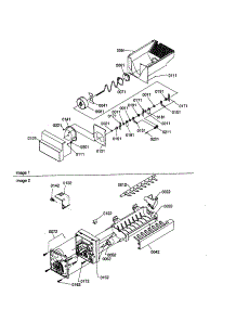 Ice Bucket Auger And Ice Maker parts for Amana Side-By-Side Refrigerator SXD22S2E-P1303503WE from AppliancePartsPros.com
