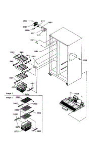 Freezer Shelves And Light parts for Amana Side-By-Side Refrigerator SXD22S2E-P1303512WE from AppliancePartsPros.com