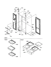 Lights And Hinges parts for Amana Side-By-Side Refrigerator SXD23VW-P1315301WW from AppliancePartsPros.com