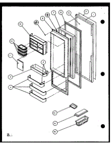 Refrigerator Door (Sxd25j / P1104002w) (Sxd25jb / P1104004w) (Sxd25jp / P1104006w) parts for Amana Side-By-Side Refrigerator SXD25J-P1104002W from AppliancePartsPros.com
