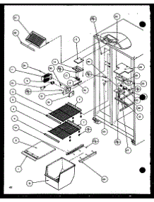 Freezer Shelving And Refrigertor Light (Sxd25jb / P1116403w) (Sxd25jb / P1116404w) parts for Amana Side-By-Side Refrigerator SXD25J-P1116401W from AppliancePartsPros.com