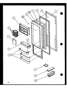 Refrigerator  Door (Sxd22j / P1116103w) (Sxd22j / P1116104w) parts for Amana Side-By-Side Refrigerator SXD25J-P1116401W from AppliancePartsPros.com