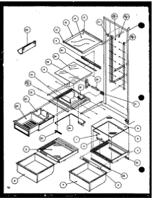 Refrigerator Shelving And Drawers (Sxd25jp / P1116405w) (Sxd25jp / P1116406w) parts for Amana Side-By-Side Refrigerator SXD25JB-P1116404W from AppliancePartsPros.com
