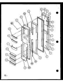 Freezer Door (Sxd25j / P1104002w) (Sxd25jb / P1104004w) (Sxd25jp / P1104006w) parts for Amana Side-By-Side Refrigerator SXD25JP-P1104006W from AppliancePartsPros.com