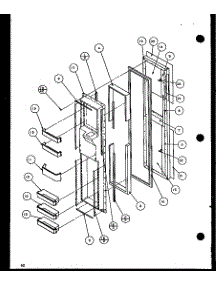 Freezer Door (Sxd25jp / P1116405w) (Sxd25jp / P1116406w) parts for Amana Side-By-Side Refrigerator SXD25JP-P1116405W from AppliancePartsPros.com
