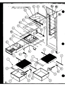 Refrigerator Shelving And Drawers (Sqd25mbw / P1153401ww) (Sqd25mbg / P1153401wg) (Sqd25mbl / P1153401wl) (Sqd25mbg / P1153402wg) (Sqd25mbw / P1153402ww) (Sqd25mbl / P1153402wl) (Sqd25mb2w / P1153403ww) (Sqd25mb2l / P1153403wl) parts for Amana Side-By-Side Refrigerator SXD25MG-P1121001WG from AppliancePartsPros.com