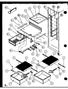 Refrigerator Shelving And Drawers (Sxd19mw / P1121402ww) (Sxd19mg / P1121402wg) (Sxd19ml / P1121402wl) parts for Amana Side-By-Side Refrigerator SXD25ML-P1121002WL from AppliancePartsPros.com
