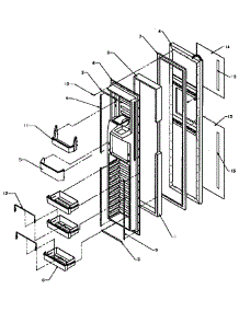 Freezer Door parts for Amana Side-By-Side Refrigerator SXD25N-P1162419W from AppliancePartsPros.com
