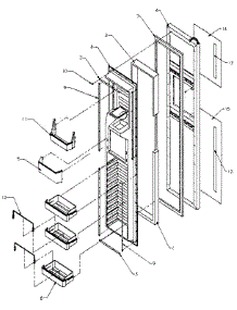 Freezer Door parts for Amana Side-By-Side Refrigerator SXD25NP-P1162407W from AppliancePartsPros.com