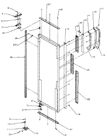 Refrigerator Door Hinge And Trim parts for Amana Side-By-Side Refrigerator SXD25NP-P1162407W from AppliancePartsPros.com