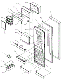 Refrigerator Door parts for Amana Side-By-Side Refrigerator SXD25NP-P1162407W from AppliancePartsPros.com