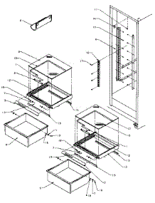 Refrigerator Shelving And Drawers parts for Amana Side-By-Side Refrigerator SXD25NP-P1162407W from AppliancePartsPros.com