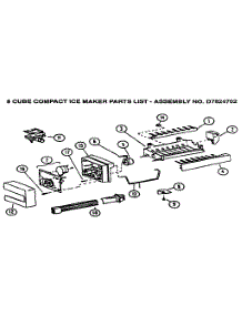 Compact Ice Maker parts for Amana Side-By-Side Refrigerator SXD25NP-P1162407W from AppliancePartsPros.com