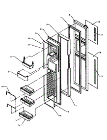 Freezer Door parts for Amana Side-By-Side Refrigerator SXD25NP2-P1162428W from AppliancePartsPros.com