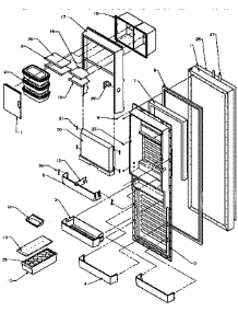 Refrigerator Door parts for Amana Side-By-Side Refrigerator SXD25NP2-P1162428W from AppliancePartsPros.com