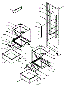 Refrigerator Shelving And Drawers parts for Amana Side-By-Side Refrigerator SXD25NP2-P1162428W from AppliancePartsPros.com