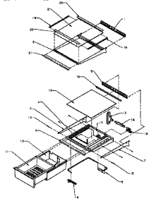 Refrigerator Shelving And Drawers parts for Amana Side-By-Side Refrigerator SXD25NP2-P1162433W from AppliancePartsPros.com