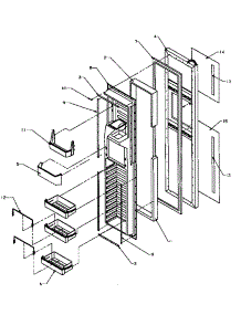 Freezer Door parts for Amana Side-By-Side Refrigerator SXD25NP2E-P1162433WE from AppliancePartsPros.com