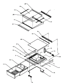Refrigerator Shelving And Drawers parts for Amana Side-By-Side Refrigerator SXD25NP2E-P1162433WE from AppliancePartsPros.com