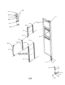 Trim-Top Freezer Door parts for Amana Side-By-Side Refrigerator SXD25S2E-P1190407WE from AppliancePartsPros.com