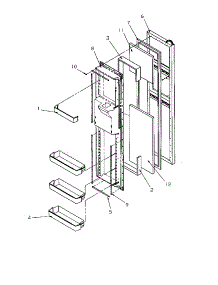 Freezer Door parts for Amana Side-By-Side Refrigerator SXD25S2E-P1190417WE from AppliancePartsPros.com