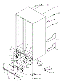Drain System And Rollers parts for Amana Side-By-Side Refrigerator SXD25S2E-P1190417WE from AppliancePartsPros.com