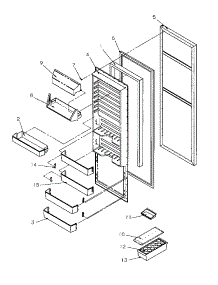 Refrigerator Door parts for Amana Side-By-Side Refrigerator SXD25S2L-P1190417WL from AppliancePartsPros.com