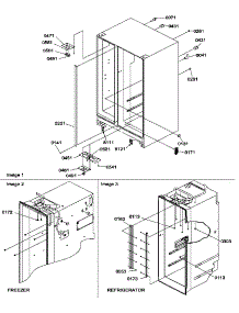 Cabinet Parts parts for Amana Side-By-Side Refrigerator SXD25S2W-P1190421WW from AppliancePartsPros.com