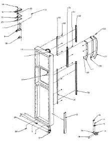 Freezer Door Hinge And Trim parts for Amana Side-By-Side Refrigerator SXD27N-P1162411W from AppliancePartsPros.com