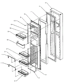 Freezer Door parts for Amana Side-By-Side Refrigerator SXD27N-P1162411W from AppliancePartsPros.com
