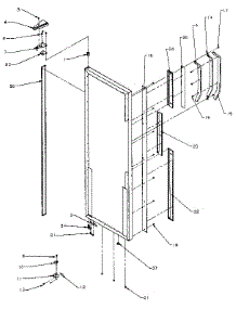 Refrigerator Door Hinge And Trim parts for Amana Side-By-Side Refrigerator SXD27N-P1162411W from AppliancePartsPros.com