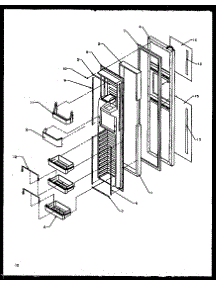 Freezer Door (Sxd22ng / P1162405wg) (Sxd22nl / P1162405wl) (Sxd22nw / P1162405ww) (Ssd25nbl / P1162409wl) (Ssd25nbw / P1162409ww) (Sxd25ne / P1162406we) (Sxd25nl / P1162406wl) (Sxd25nw / P1162406ww) (Sxd25npe / P1162407we) (Sxd25npl / P1162407wl) (Sxd25npw / P1162407ww) parts for Amana Side-By-Side Refrigerator SXD27NW-P1162411WW from AppliancePartsPros.com