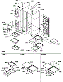 Refrigerator / Freezer Shelves,Lights And Hinges parts for Amana Side-By-Side Refrigerator SXD27TW-P1302801WW from AppliancePartsPros.com