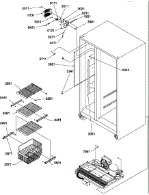 Freezer Shelves And Light parts for Amana Side-By-Side Refrigerator SXD322L-P1313901WL from AppliancePartsPros.com