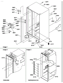 Cabinet Parts parts for Amana Side-By-Side Refrigerator SXD322L-P1313901WL from AppliancePartsPros.com