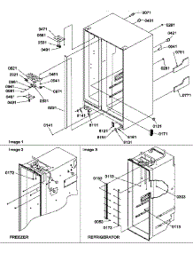 Cabinet Parts parts for Amana Side-By-Side Refrigerator SXD322S2L-P1305701WL from AppliancePartsPros.com