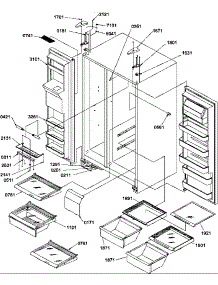 Refrigerator / Freezer Shelves, Lights, And Hinges parts for Amana Side-By-Side Refrigerator SXD322S2W-P1305701WW from AppliancePartsPros.com