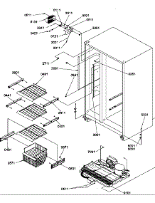 Freezer Shelves And Light parts for Amana Side-By-Side Refrigerator SXD322S2W-P1305702WW from AppliancePartsPros.com
