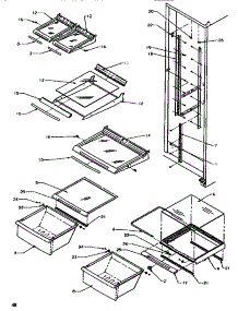Shelving & Drawers (Ref) parts for Amana Side-By-Side Refrigerator SXD520SL-P1182401WL from AppliancePartsPros.com
