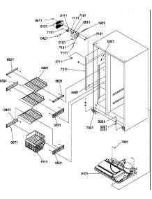 Freezer Shelves And Light parts for Amana Side-By-Side Refrigerator SXD520SW-P1182402WW from AppliancePartsPros.com
