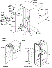 Cabinet Parts parts for Amana Side-By-Side Refrigerator SXD520TW-P1310001WW from AppliancePartsPros.com