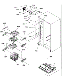 Freezer Shelves And Light parts for Amana Side-By-Side Refrigerator SXD520TW-P1313701WW from AppliancePartsPros.com