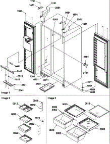 Refrigerator / Freezer Lights And Hinges parts for Amana Side-By-Side Refrigerator SXD522VE-P1320302WE from AppliancePartsPros.com