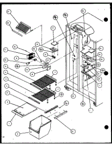 Freezer Shelving And Refrigerator Light (Sxde25j / P7870101w) (Sxde25jp / P7870102w) (Sxde25jb / P7870127w) (Sxde25j / P7870128w) (Sxde25jp / P7870129w) (Sxde25jb / P7870130w) parts for Amana Side-By-Side Refrigerator SXDE25JP-P7870102W from AppliancePartsPros.com