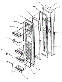 Freezer Door parts for Amana Side-By-Side Refrigerator SXDE27N-P1162203W from AppliancePartsPros.com