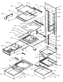 Refrigerator Shelving And Drawers parts for Amana Side-By-Side Refrigerator SXDE27N-P1162203W from AppliancePartsPros.com