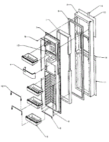 Freezer Door parts for Amana Side-By-Side Refrigerator SXDE27N-P1162206W from AppliancePartsPros.com