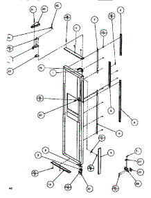 Door / Hinge / Trim Freezer parts for Amana Side-By-Side Refrigerator SXDE522M-P1164002W from AppliancePartsPros.com