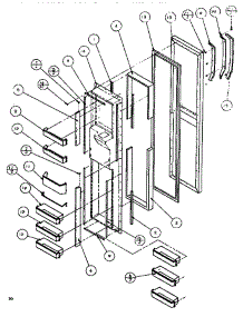 Freezer Door parts for Amana Side-By-Side Refrigerator SXDE526M-P1164001W from AppliancePartsPros.com